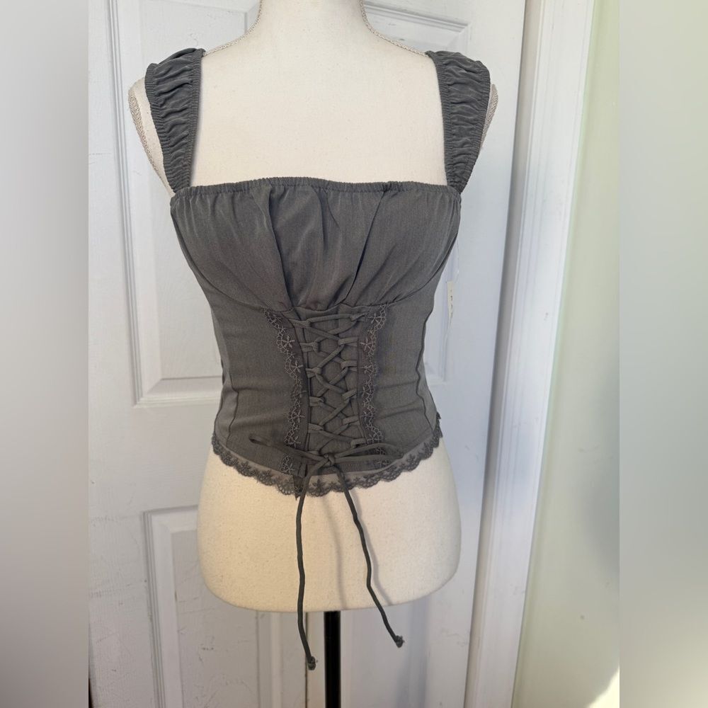 NWT LA Hearts Grey Cottagecore Corset